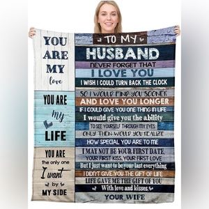 Romantic Gifts for Husband, Ultra-Soft Micro Fleece Sherpa Throw Blanket NIP